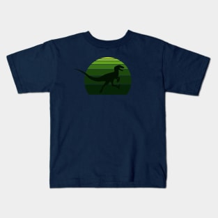 Raptor Retro 80's Design Green The Isle Kids T-Shirt